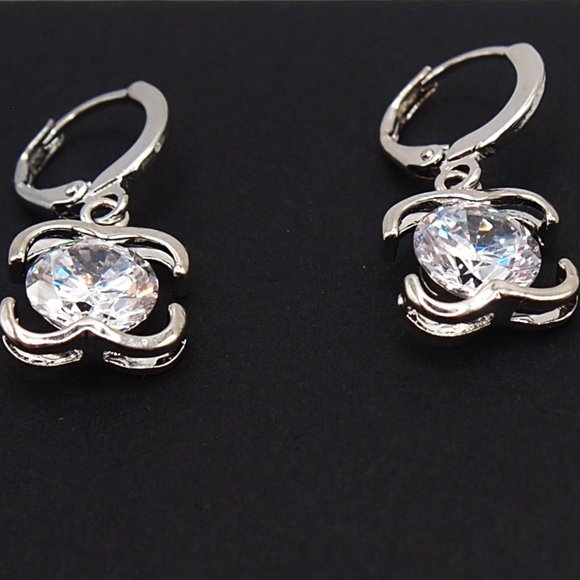 ⭐Bundle Sale⭐ 4Pc. Diamond Earrings and Necklace Set Solid 925 Sterling Silver - Picture 2 of 9